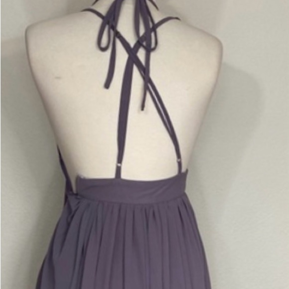 Mind Code Lavender Gray Halter Strappy Grecian Ma… - image 2